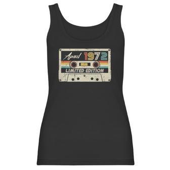 Vintage April 1972 50Th Birthday Retro Cassette Tape Women Tank Top | Favorety UK