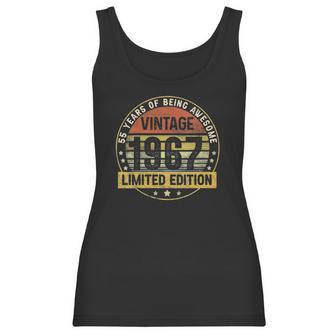 Womens Vintage Made In 1967 55 Years Old Gifts Retro 55Th Birthday V-Neck Women Tank Top | Favorety UK