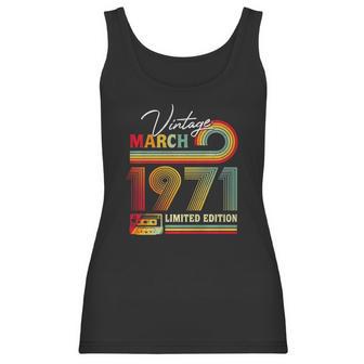 Vintage March 1971 50Th Birthday Gifts Cassette Tape Retro Women Tank Top | Favorety