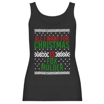 All I Want For Christmas Fox Mulder Fitted Scoop T Women Tank Top | Favorety UK