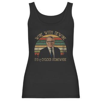 Wine With Dewine Its 2 Oclock Somewhere Vintage Retro Women Tank Top | Favorety DE