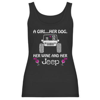 Her Wine And Her Jeep Women Tank Top | Favorety CA