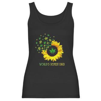 Worlds Dopest Dad Sunflower Weed Cannabis Funny Women Tank Top | Favorety CA