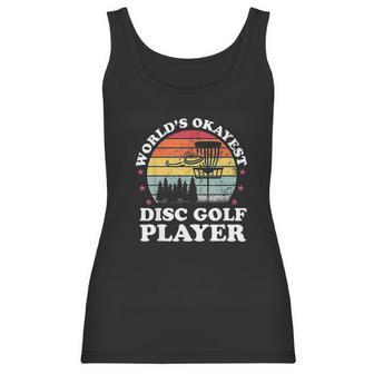 Worlds Okayest Disc Golf Player Funny Frisbee Golfing Gift Women Tank Top | Favorety DE