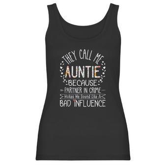 They Call Me Auntie Partner In Crime Aunty Funny Aunt Gift Women Tank Top | Favorety UK