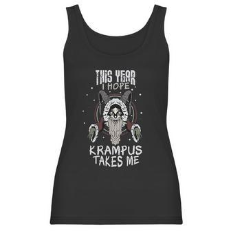 This Year I Hope Krampus Takes Me Christmas Halloween Demon Women Tank Top | Favorety DE