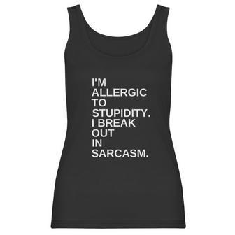 Yitan Women Graphic Im Allergic To Stupidity Funny Women Tank Top | Favorety UK