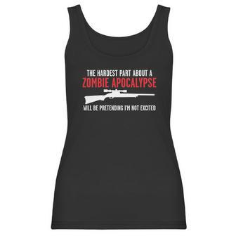 Zombie Apocalypse Hunting Humor Graphic Novelty Sarcastic Funny Women Tank Top | Favorety UK