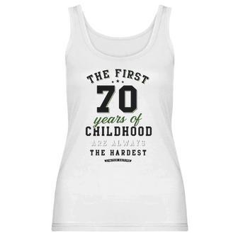 70Th Birthday Funny Gift Life Begins At Age 70 Years Old Women Tank Top | Favorety CA