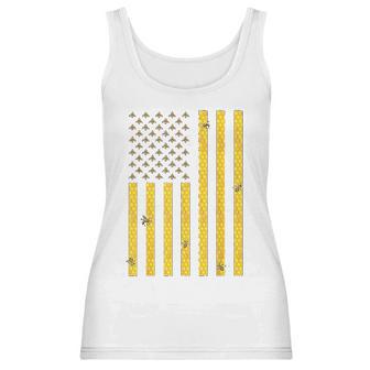 American Flag Honeycomb Honey Bee Women Tank Top | Favorety