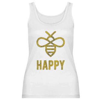 Bee Happy Funny Vintage Graphic Honey Bumblebee Women Tank Top | Favorety CA