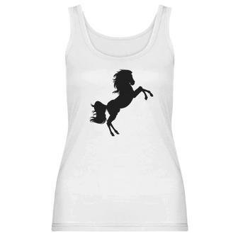 Black Stallion Horse Silhouette Riding Love Women Tank Top | Favorety AU