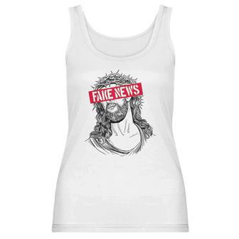 Blackcraft Antichrist Jesus Fake News Skeptic Atheist Women Tank Top | Favorety AU