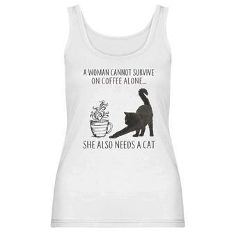 Coffee And Cat Lover She Also Needs A Cat New 2022 Gift Women Tank Top | Favorety