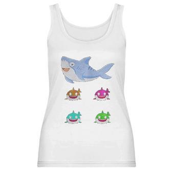 Cute Daddy Shark And Sons Best Christmas Gifts For Dad Women Tank Top | Favorety UK