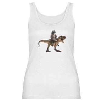 Cute Sloth Riding A Trex Tyrannosaurus Rex Women Tank Top | Favorety CA