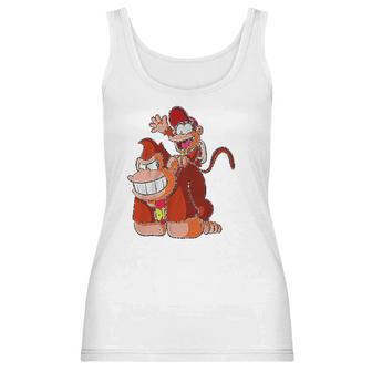 Donkey And Diddy Kong Piggy Back Ride Cute Gaming Women Tank Top | Favorety AU