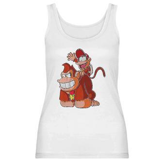 Donkey And Diddy Kong Piggy Back Ride Cute Women Tank Top | Favorety UK