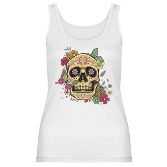 Floral Sugar Skull Dia De Los Muertos Dead Women Girl Women Tank Top | Favorety UK