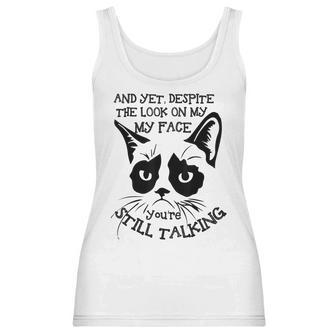 Funny Cat Kitten Grumpy-Face Cat Mom Cat Lovers Cat Owner Women Tank Top | Favorety CA