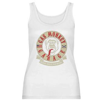 Gas Monkey Garage Blood Sweat And Beers American Flag Shirt Women Tank Top | Favorety UK