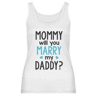 Heart Co Designs Cute Proposal Baby Onesie Mommy Will You Marry My Daddy Baby Clothes Women Tank Top | Favorety UK