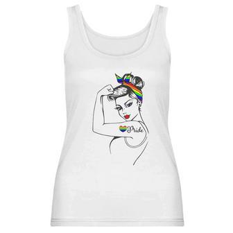 Lgbt Girl Power Pin Up Retro Art By Anne Cha Flag Gay Pride Women Tank Top | Favorety CA