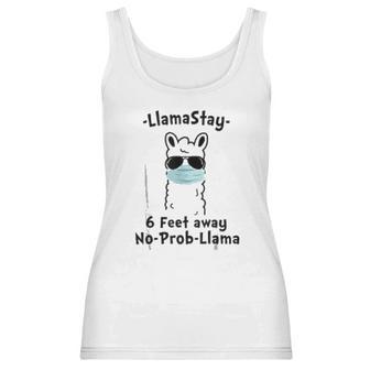 Llamastay 6 Feet Away No Probllama Social Distancing Women Tank Top | Favorety UK