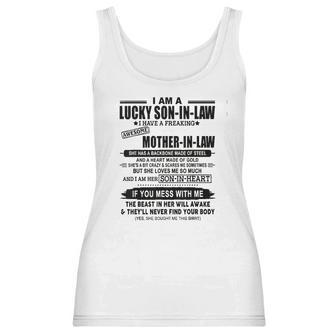 I Am A Lucky Son In Law Of A Freaking Awesome Mother Women Tank Top | Favorety