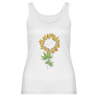 Marijuana Leaf Cannabis Sunflower Cool Stoner Gifts Women Tank Top | Favorety DE