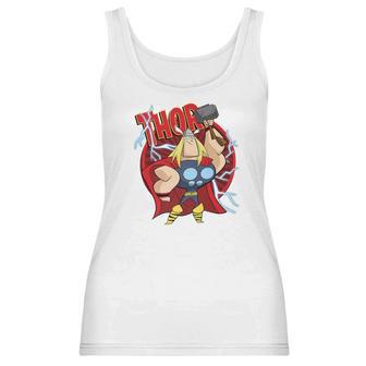 Marvel Thor God Of Thunder Retro Power Stance Logo Women Tank Top | Favorety CA