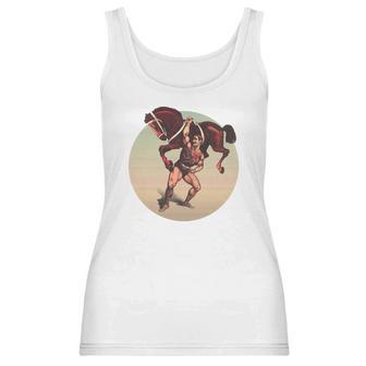 Muscle Man Lifting A Horse Kids Women Tank Top | Favorety