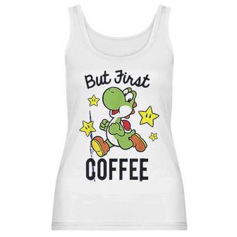 Nintendo Super Mario Yoshi Stars First Coffee Women Tank Top | Favorety