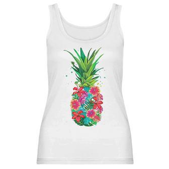 Pineapple Flowers Aloha Hawaii Vintage Hawaiian Women Tank Top | Favorety DE