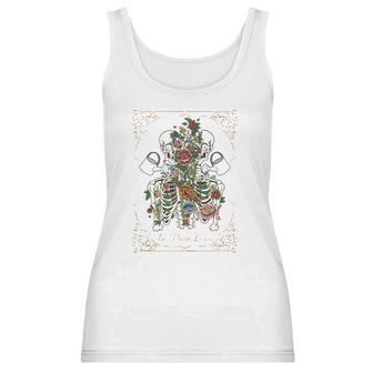 The Plant Lover Tarot Card Skeleton Skull Flowers Plants Women Tank Top | Favorety AU