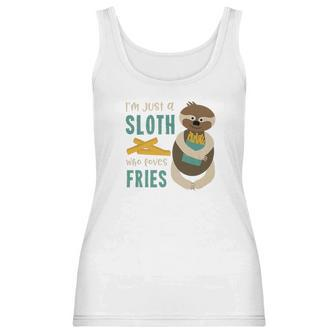 Sloth Who Loves Fries Funny French Fry Gift Women Tank Top | Favorety UK