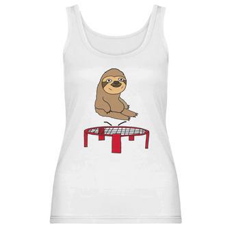 Smileteesanim Funny Sloth On Trampoline Women Tank Top | Favorety