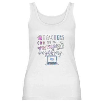 Teachers Can Do Virtually Anything Online Social Distancing Women Tank Top | Favorety CA