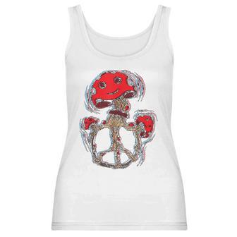 Trippy Magic Mushrooms Peace Sign 70S Women Tank Top | Favorety DE