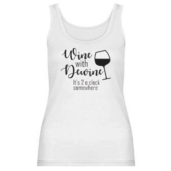 Wine With Dewine Wine Ohio Tumbler Women Tank Top | Favorety