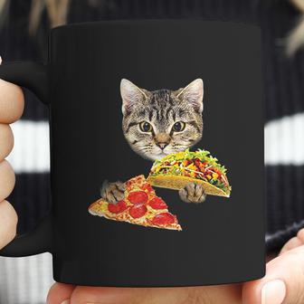 Cat Eating Taco And Pizza Shirt Funny Kitty By Zany Brainy Coffee Mug | Favorety UK