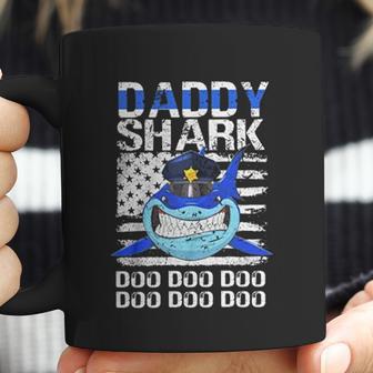 Daddy Shark Doo Doo American Flag Retro Coffee Mug | Favorety AU