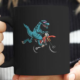 Funny Dino On Bike Trex Lover Rider Motorcycle Coffee Mug | Favorety UK