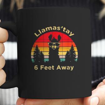 Funny Social Distancing Llama Retro Yoga Gift Coffee Mug | Favorety CA