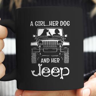 A Girl Her Dog And Her Jeep Coffee Mug | Favorety AU