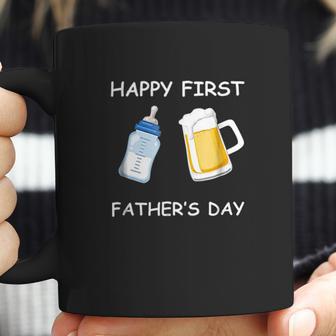 Happy First Fathers Day Funny Emoji Men Gift Coffee Mug | Favorety