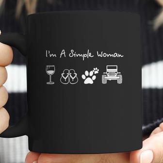 I8217m A Simple Woman Glass Wine Flip Flop Dog Paw Jeep Coffee Mug | Favorety UK