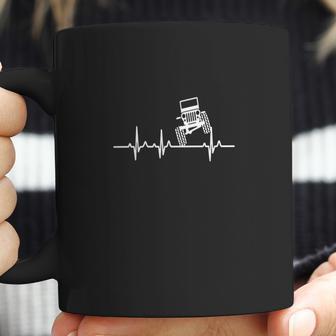 Jeep Driver - The Jeep Is In My Heartbeat - Mens T-Shirt Coffee Mug | Favorety AU