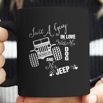 Just A Guy In Love With His Dog And His Jeep Coffee Mug | Favorety UK