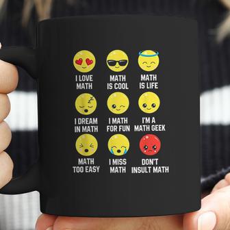 I Love Math Emoji Emoticons Teacher Mathletes Graphic Coffee Mug | Favorety